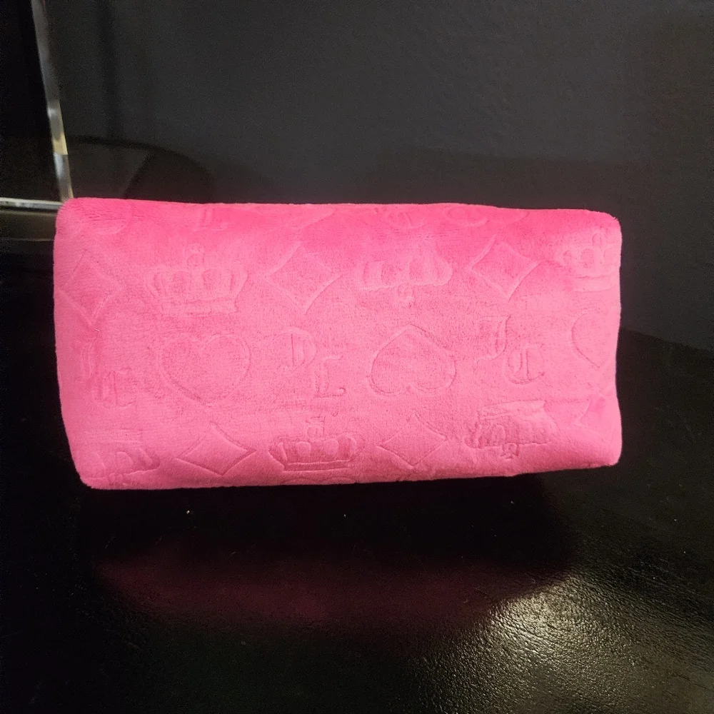 New Juicy Couture Large Pink Crown/Hearts Cosmetic Bag 1 Bottle Incl Gol…